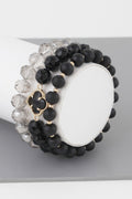 Triple Crystal Clover Bead Bracelet