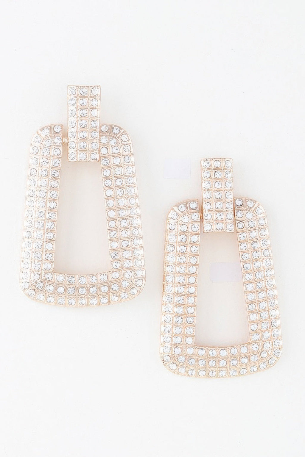 Boucles d'oreilles triple cadre strass