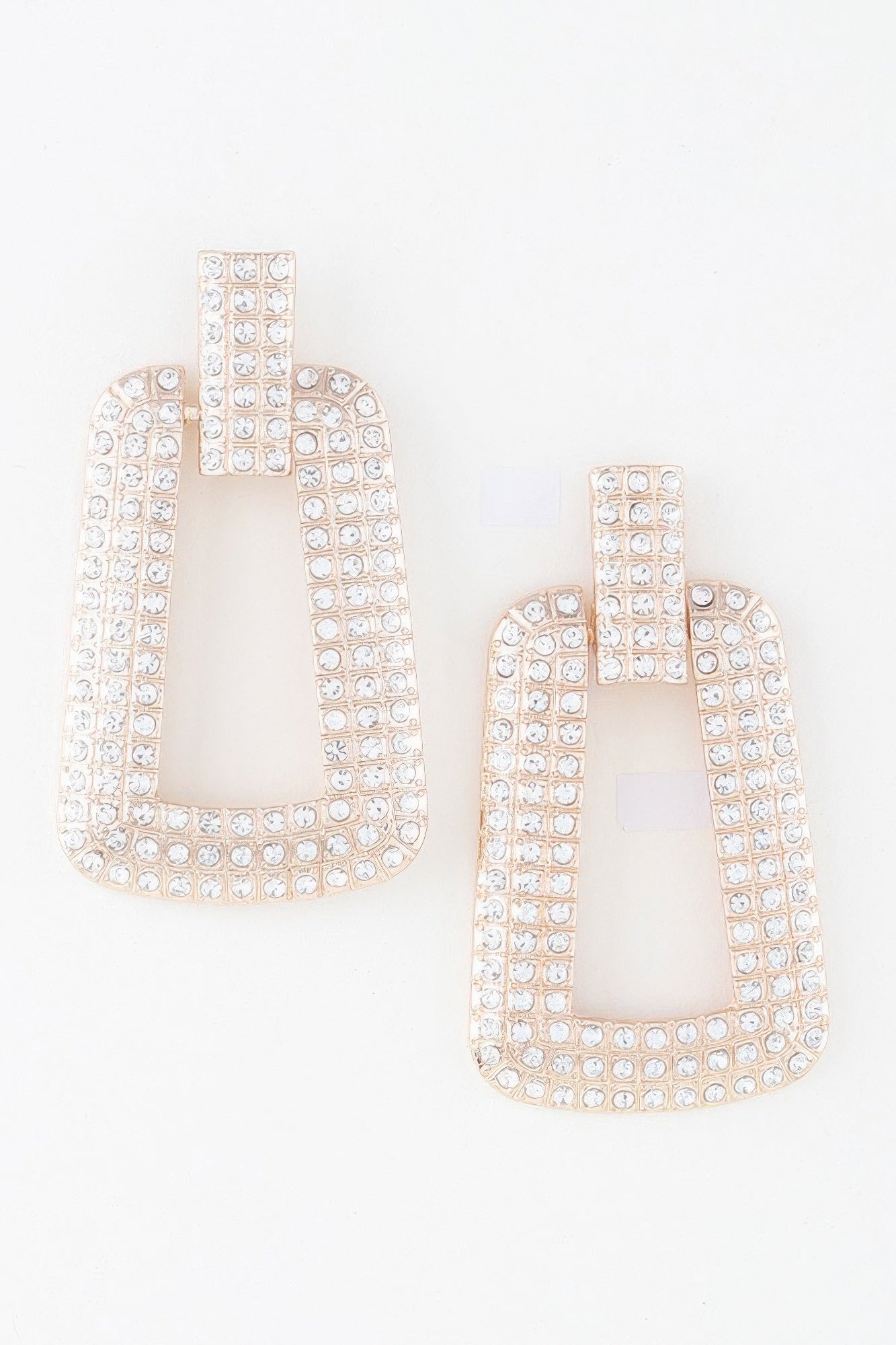 Boucles d'oreilles triple cadre strass