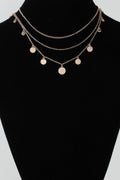 Collier chaîne triple avec pendentif rond
