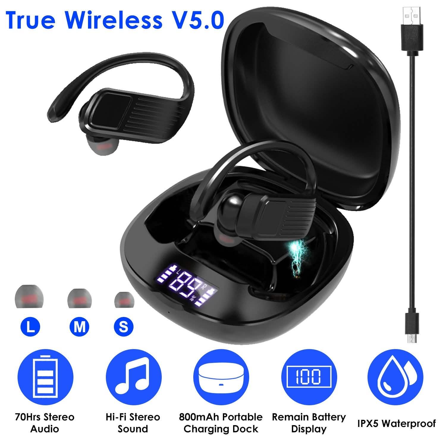 Écouteurs sans fil (True Wireless) v5.0 Stéréo TWS Casque