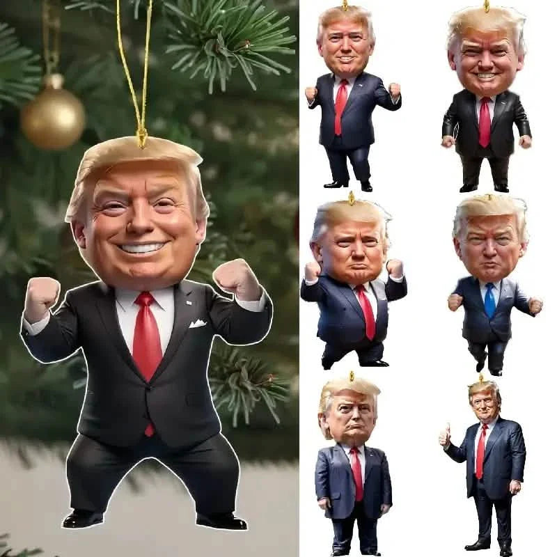 Pendentif suspendu Trump en acrylique - Décoration artistique plate 2D