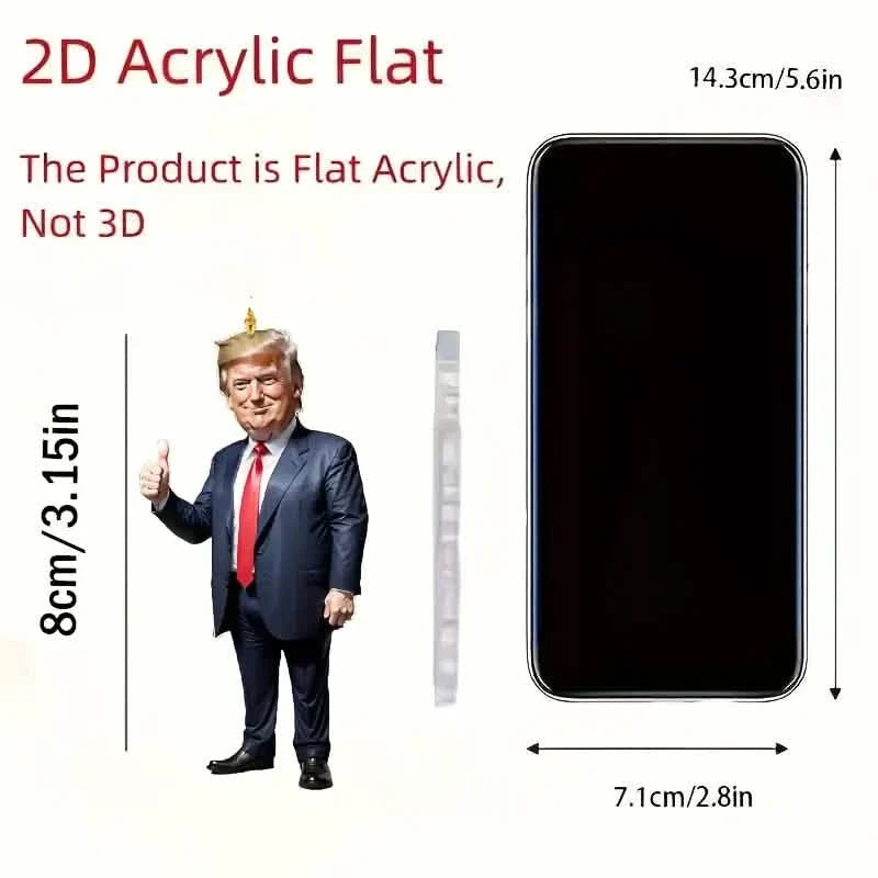 Pendentif suspendu Trump en acrylique - Décoration artistique plate 2D