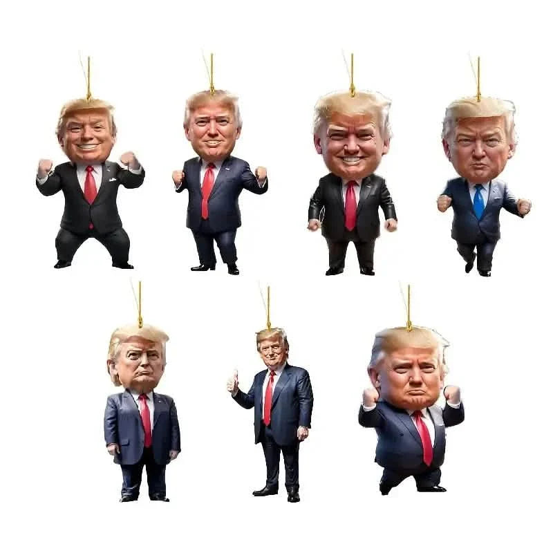 Pendentif suspendu Trump en acrylique - Décoration artistique plate 2D