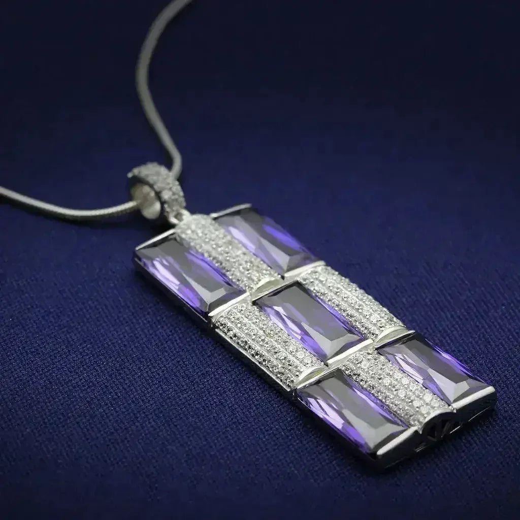 TS026 - Pendentif en argent sterling 925 rhodié avec zirconiums cubiques AAA