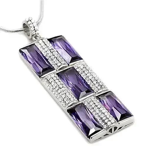TS026 - Pendentif en argent sterling 925 rhodié avec zirconiums cubiques AAA