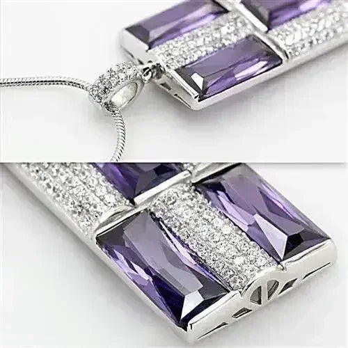 TS026 - Pendentif en argent sterling 925 rhodié avec zirconiums cubiques AAA