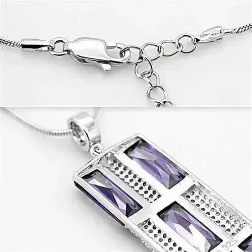 TS026 - Pendentif en argent sterling 925 rhodié avec zirconiums cubiques AAA