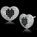 Boucles d'oreilles en argent sterling avec oxydes de zirconium noirs – TS483 – Femstylo