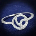 Bague en argent sterling rhodié TS519 – Solitaire en oxyde de zirconium transparent AAA