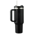 Gobelet avec poignée et couvercle paille, tasse à café de voyage étanche de 1,2 L