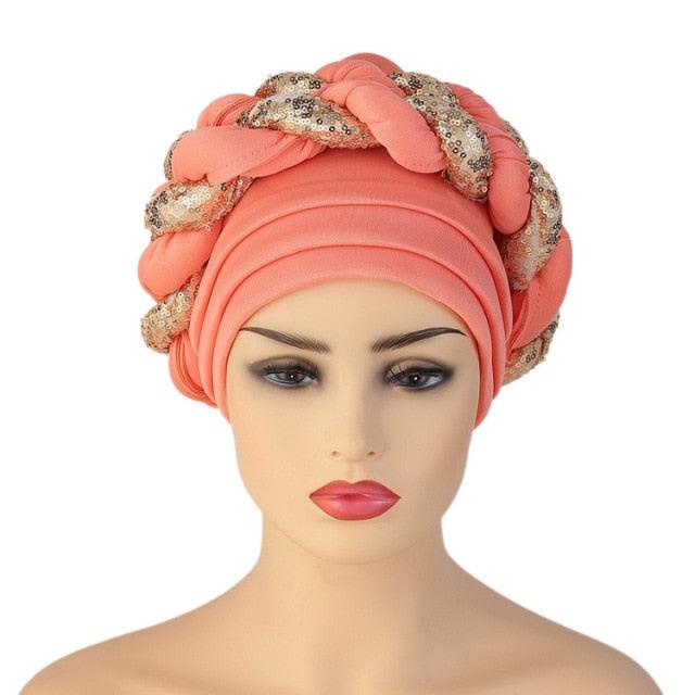 Turbans plissés doux bonnet bandeau léger chapeau africain arabe wrap élégant turban musulman écharpe femmes hijabs accessoires de cheveux casquette bonnet pour femmes