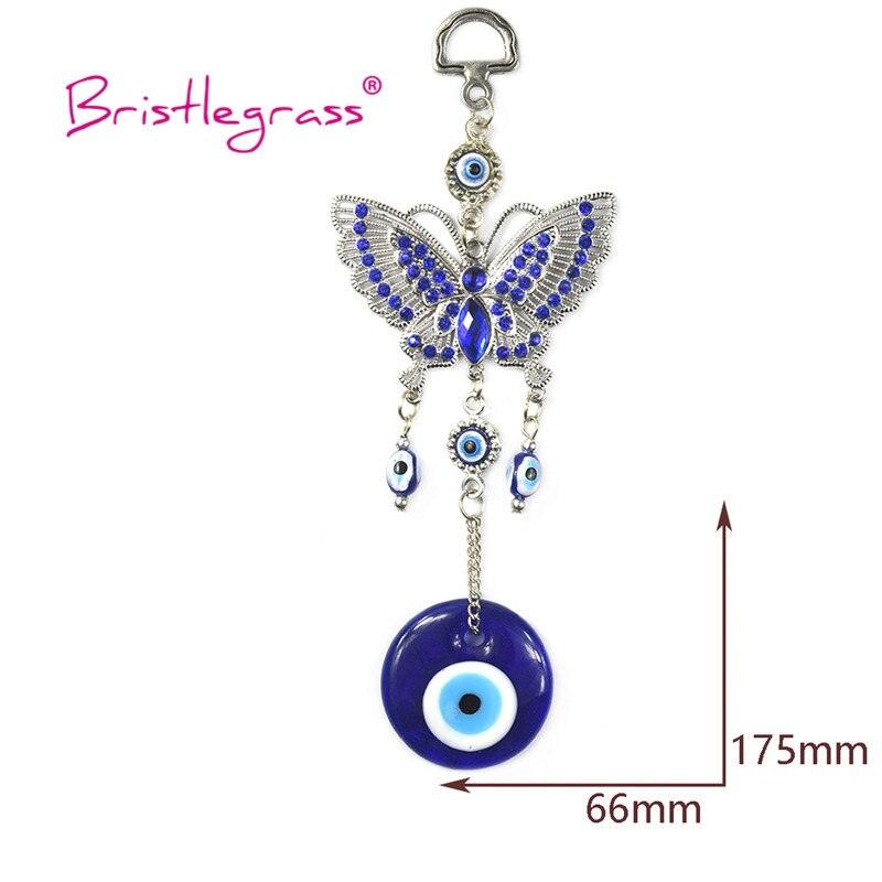 Amulette turque papillon œil bleu avec strass bleus, breloque de voiture, rétroviseur, tenture murale, protection, porte-bonheur, pendentif, décoration d'intérieur, cadeau de bénédiction