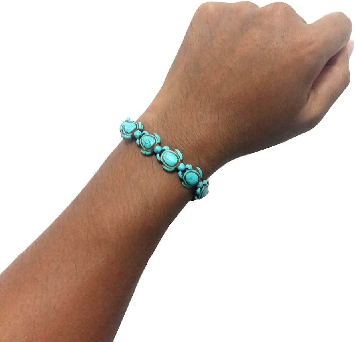 Bracelet Hawaïen Fait Main Tortues de Mer Turquoises