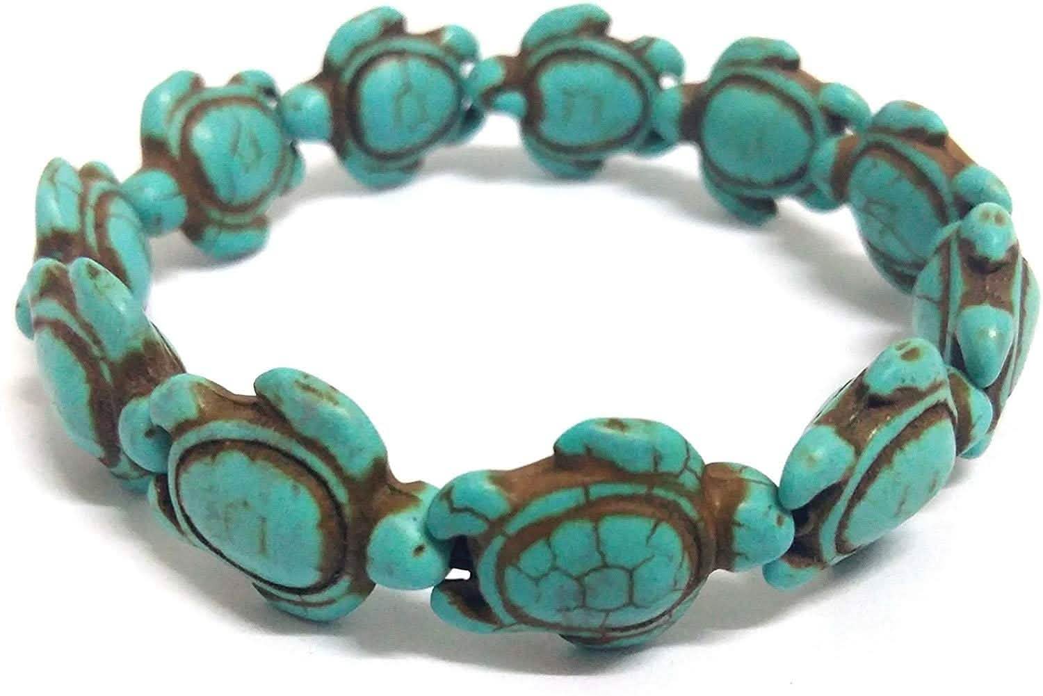 Bracelet Hawaïen Fait Main Tortues de Mer Turquoises