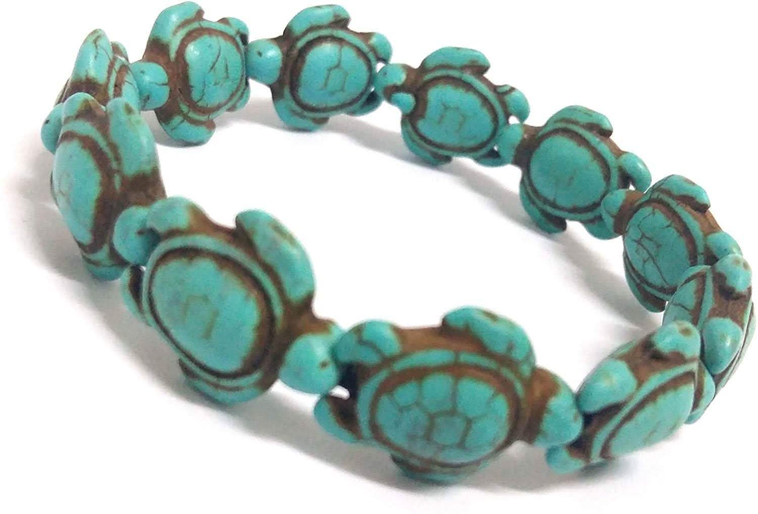 Bracelet Hawaïen Fait Main Tortues de Mer Turquoises