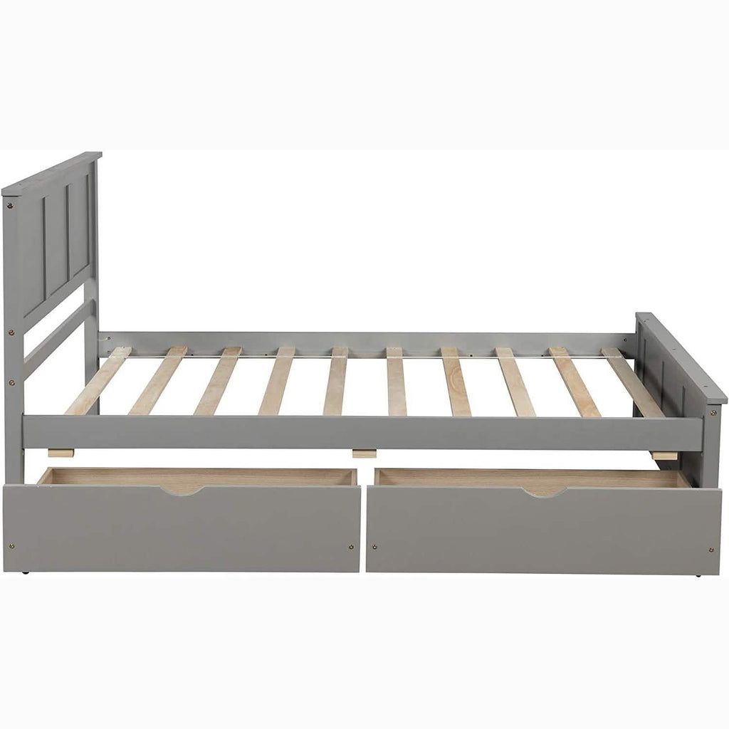 Lit plate-forme simple avec deux tiroirs