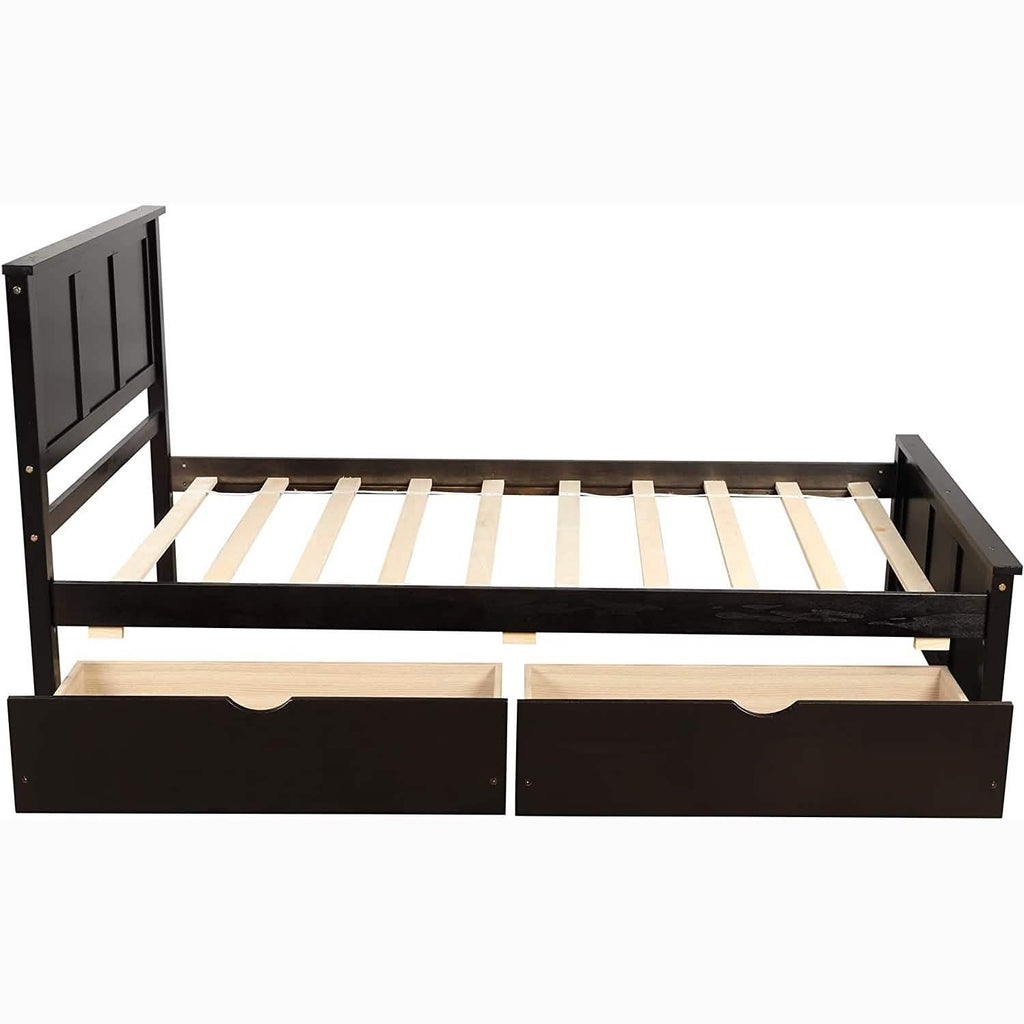 Lit plate-forme simple avec deux tiroirs