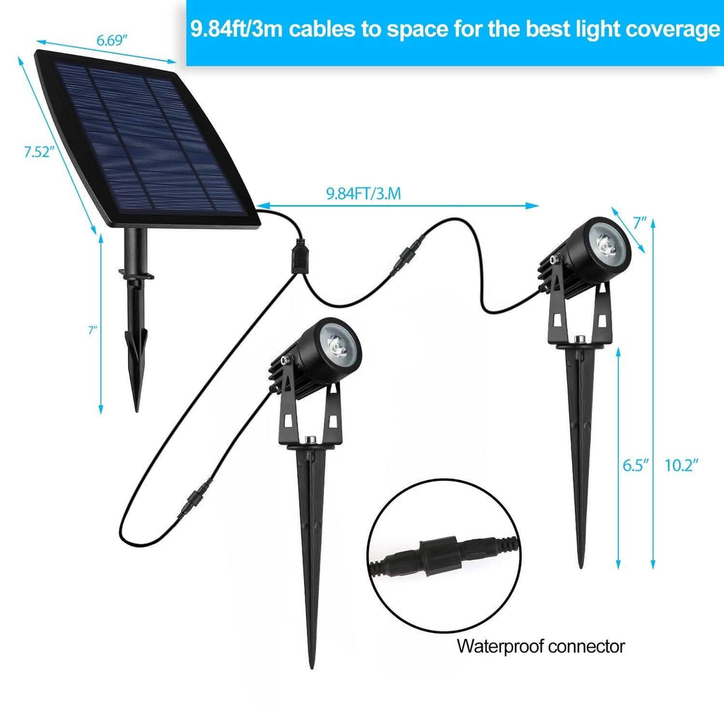 Projecteur solaire double pour l'extérieur