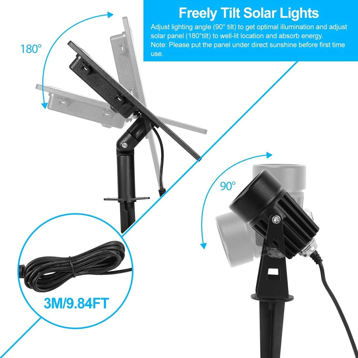 Projecteur solaire double pour l'extérieur