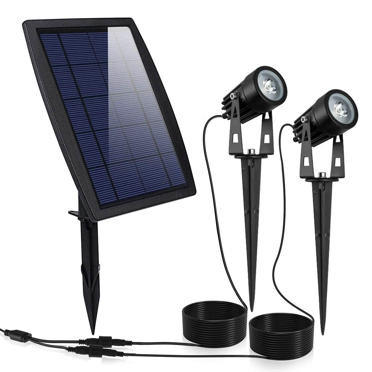 Projecteur solaire double pour l'extérieur