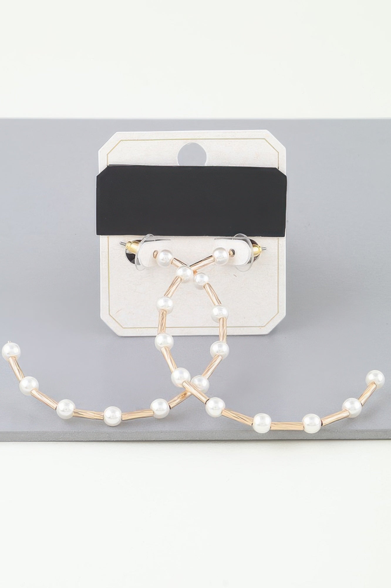 Boucles d'oreilles créoles ouvertes Perle torsadée