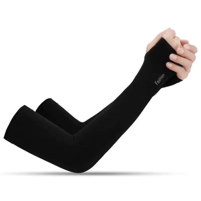 Deux paires de manchettes de protection solaire UV antidérapantes pour bras, manchons d'été pour hommes et femmes, manchons de refroidissement unisexes pour sport, entraînement et activités de plein air