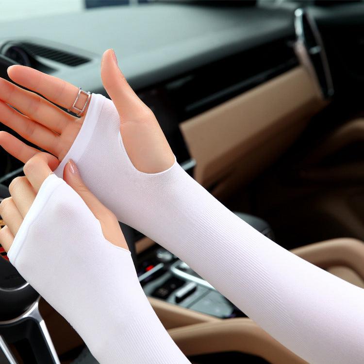 Deux paires de manchettes de protection solaire UV antidérapantes pour bras, manchons d'été pour hommes et femmes, manchons de refroidissement unisexes pour sport, entraînement et activités de plein air