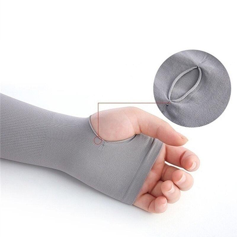Deux paires de manchettes de protection solaire UV antidérapantes pour bras, manchons d'été pour hommes et femmes, manchons de refroidissement unisexes pour sport, entraînement et activités de plein air
