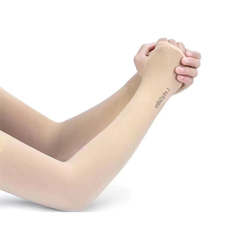 Deux paires de manchettes de protection solaire UV antidérapantes pour bras, manchons d'été pour hommes et femmes, manchons de refroidissement unisexes pour sport, entraînement et activités de plein air