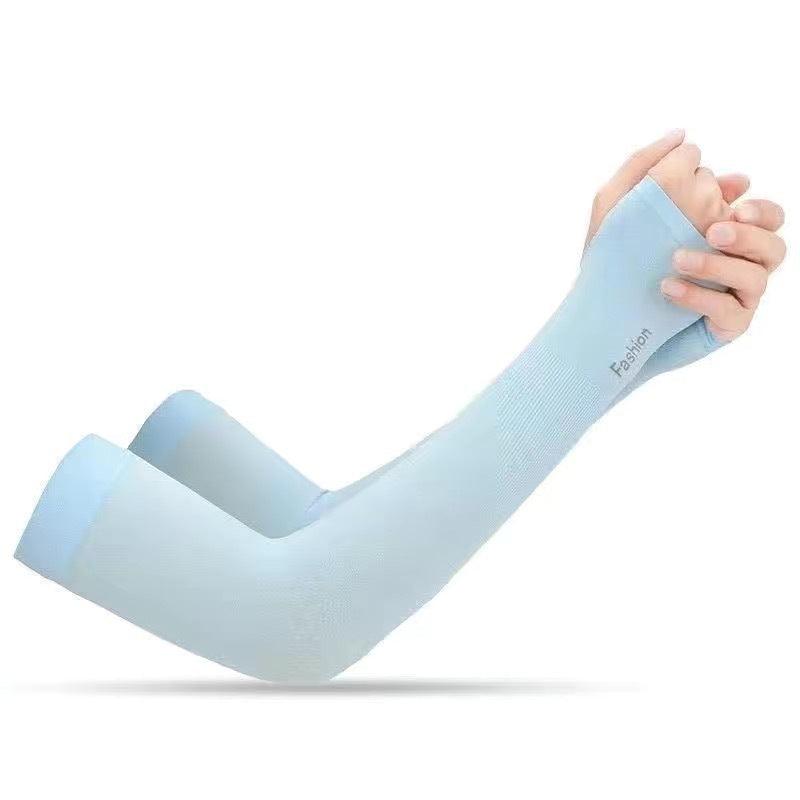 Deux paires de manchettes de protection solaire UV antidérapantes pour bras, manchons d'été pour hommes et femmes, manchons de refroidissement unisexes pour sport, entraînement et activités de plein air