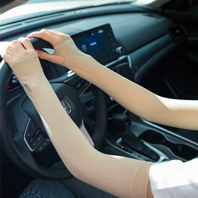 Deux paires de manchettes de protection solaire UV antidérapantes pour bras, manchons d'été pour hommes et femmes, manchons de refroidissement unisexes pour sport, entraînement et activités de plein air
