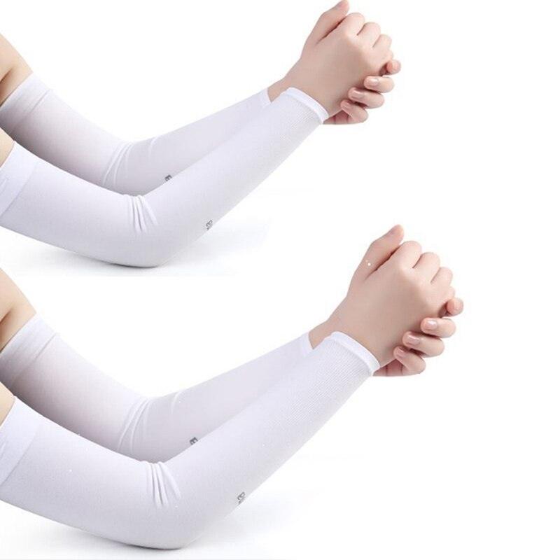 Deux paires de manchettes de protection solaire UV antidérapantes pour bras, manchons d'été pour hommes et femmes, manchons de refroidissement unisexes pour sport, entraînement et activités de plein air