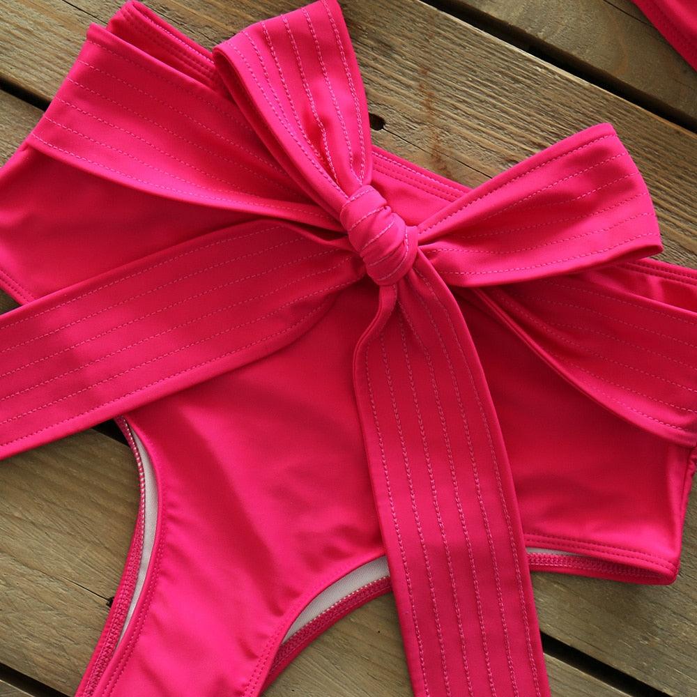 Ensemble bikini deux pièces à volants pour femme, maillot de bain push-up rembourré à imprimé floral, maillot de bain de plage, bikini triangle à nouer sur le côté et string échancré