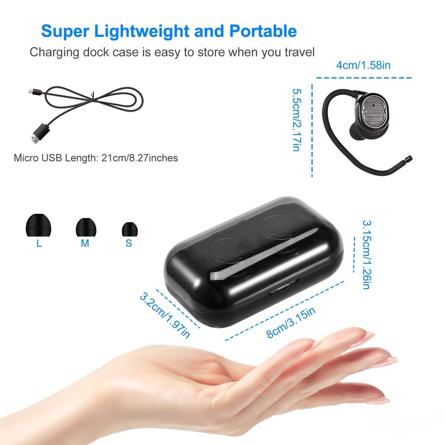 Écouteurs sans fil TWS 5.0 IPX4 stéréo intra-auriculaires tactiles