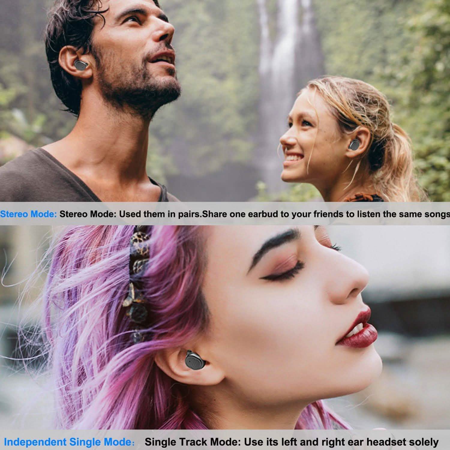 Écouteurs sans fil TWS 5.0 IPX4 stéréo intra-auriculaires tactiles