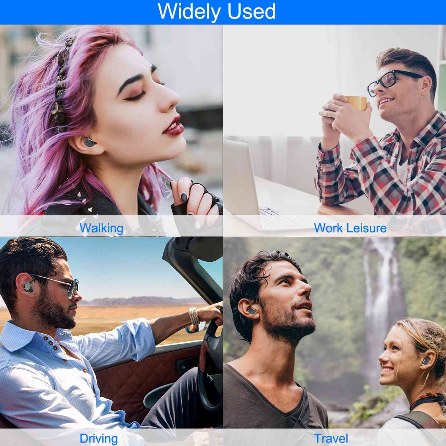 Écouteurs sans fil TWS 5.0 IPX4 stéréo intra-auriculaires tactiles