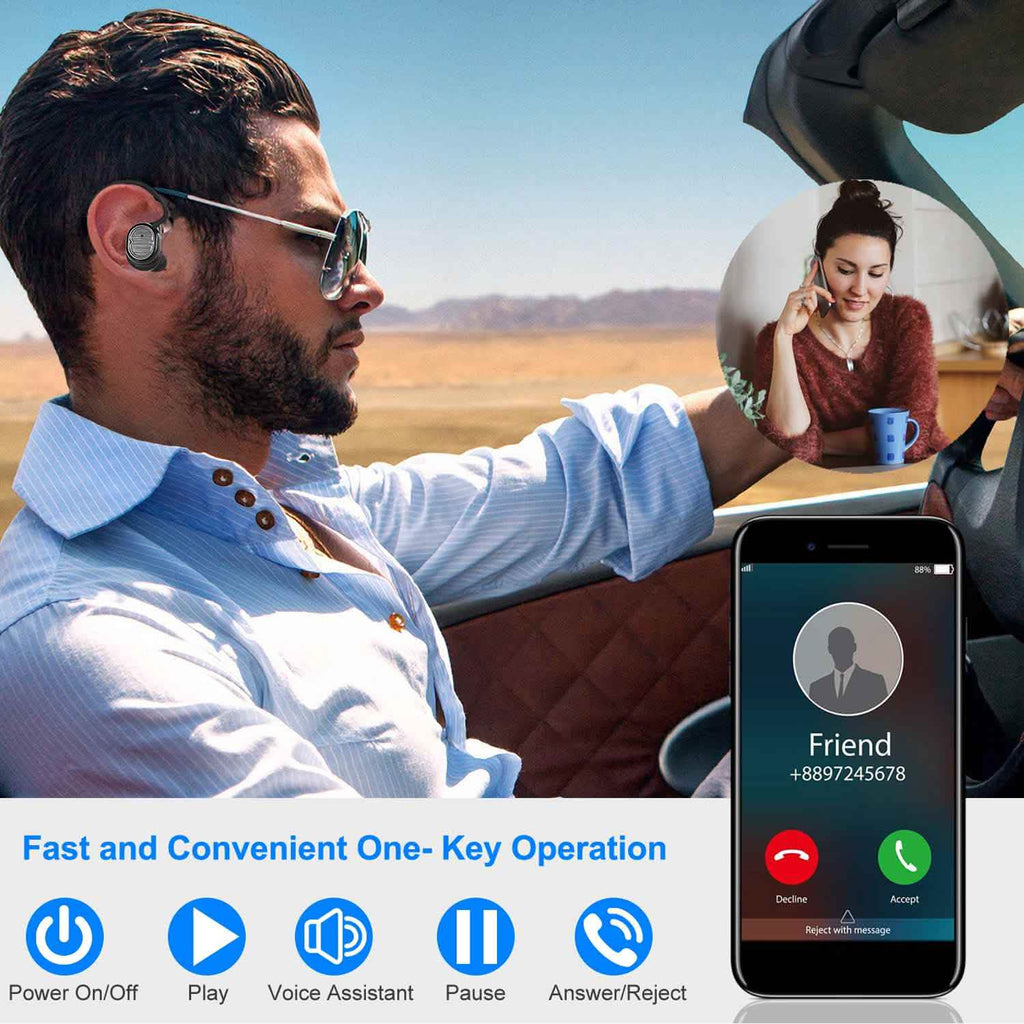 Écouteurs sans fil TWS 5.0 IPX4 stéréo intra-auriculaires tactiles