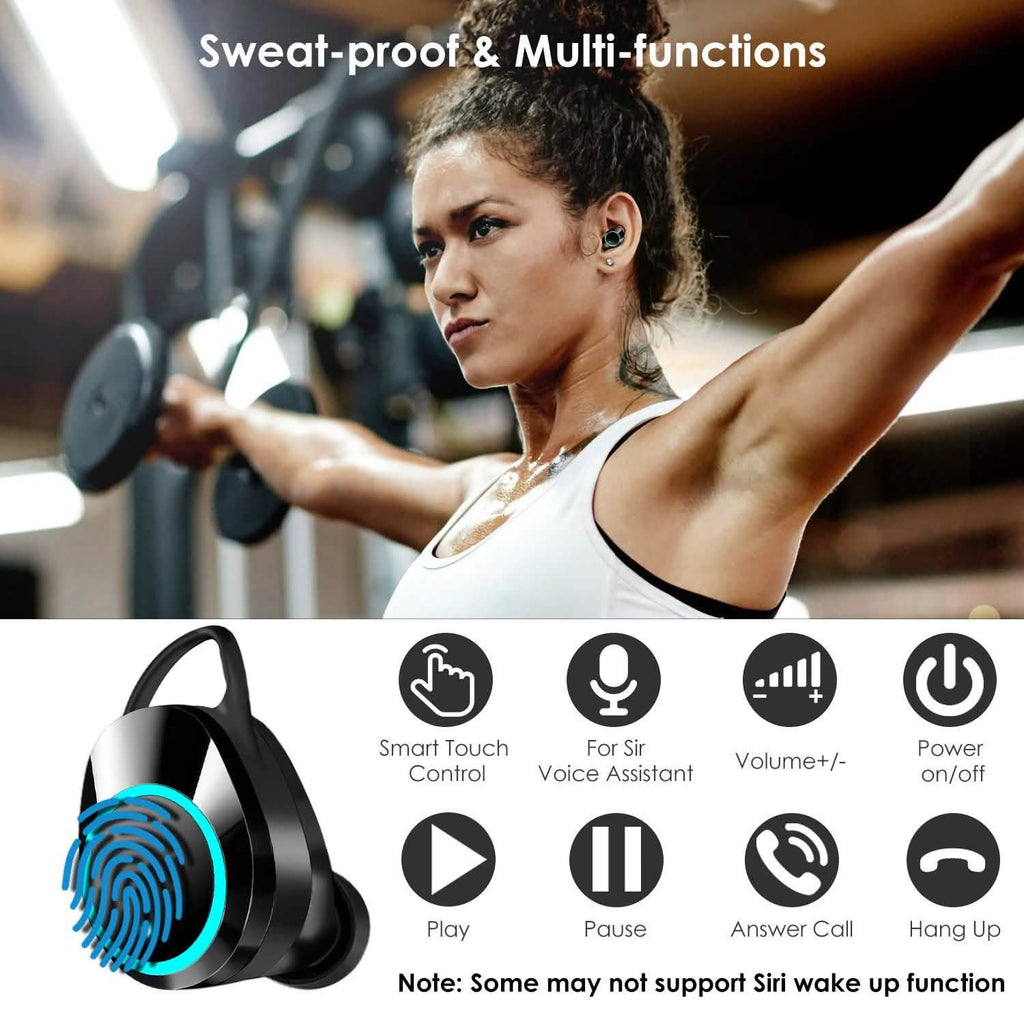 Écouteurs sans fil TWS 5.0 intra-auriculaires stéréo tactiles