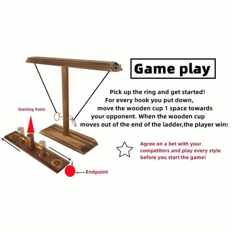Jeu de combat ultime d'anneaux et de crochets à lancer en bois pour l'intérieur