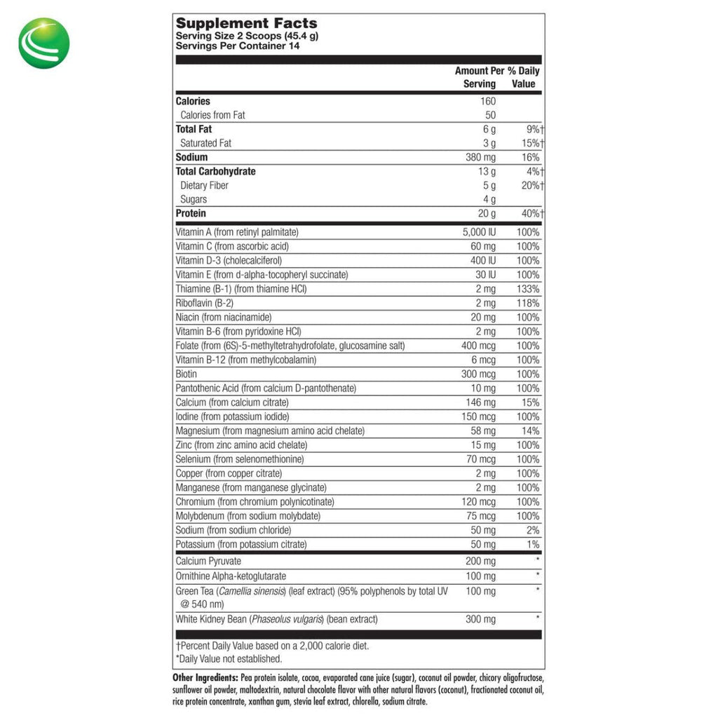 UltraLean Vegan Chocolat - Supplément protéiné végétal nutritionnel, 1,4 lb