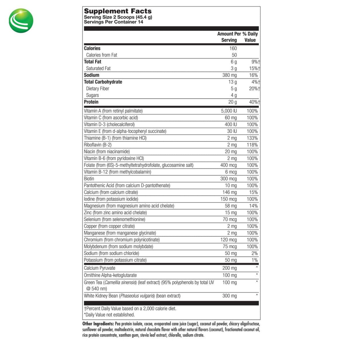 UltraLean Vegan Chocolat - Supplément protéiné végétal nutritionnel, 1,4 lb