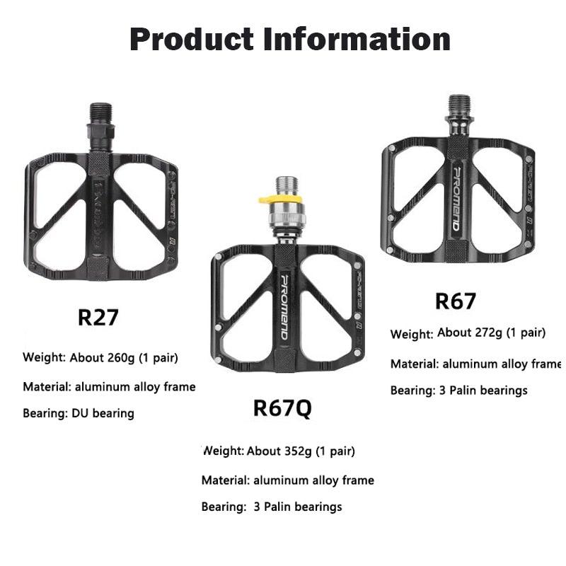 Pédales de vélo ultralégères avec 3 roulements DU, plateforme en alliage d'aluminium antidérapante, dégagement rapide pour VTT et vélo de route, accessoires de vélo, pédales de VTT légères en aluminium avec 3 roulements pour vélo de route