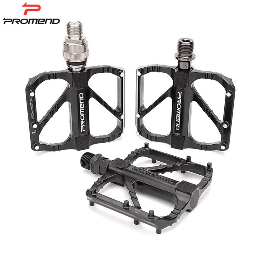 Pédales de vélo ultralégères avec 3 roulements DU, plateforme en alliage d'aluminium antidérapante, dégagement rapide pour VTT et vélo de route, accessoires de vélo, pédales de VTT légères en aluminium avec 3 roulements pour vélo de route