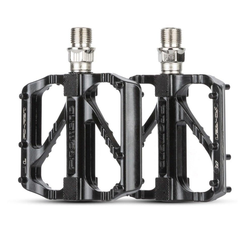 Pédales de vélo ultralégères avec 3 roulements DU, plateforme en alliage d'aluminium antidérapante, dégagement rapide pour VTT et vélo de route, accessoires de vélo, pédales de VTT légères en aluminium avec 3 roulements pour vélo de route