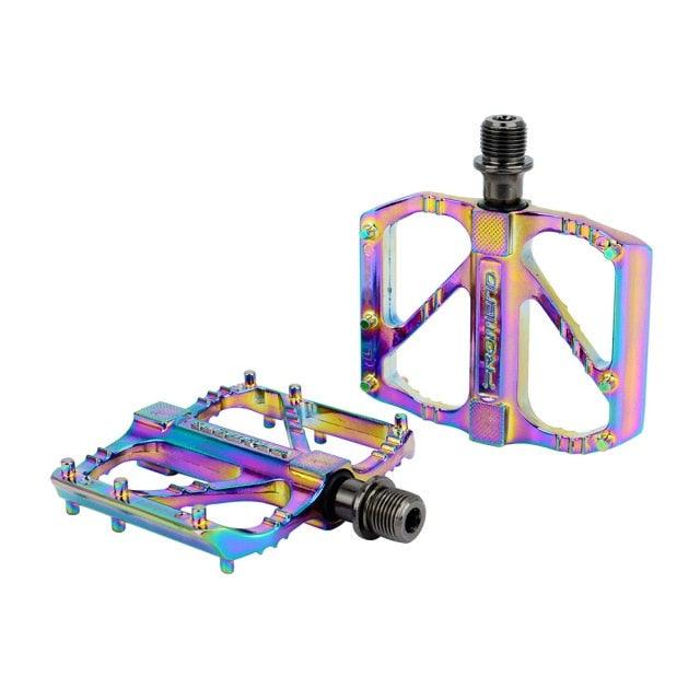 Pédales de vélo ultralégères avec 3 roulements DU, plateforme en alliage d'aluminium antidérapante, dégagement rapide pour VTT et vélo de route, accessoires de vélo, pédales de VTT légères en aluminium avec 3 roulements pour vélo de route