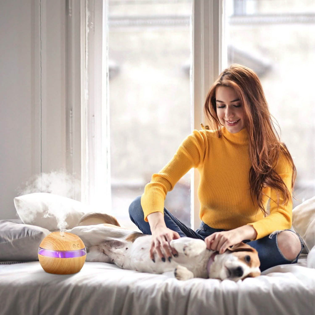 Diffuseur d'Huiles Essentielles à Ultrasons Grain de Bois