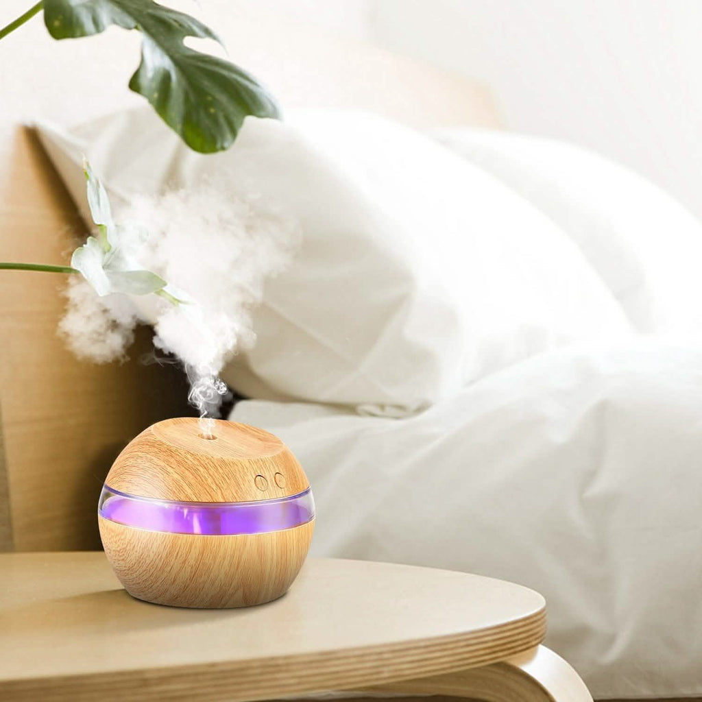 Diffuseur d'Huiles Essentielles à Ultrasons Grain de Bois