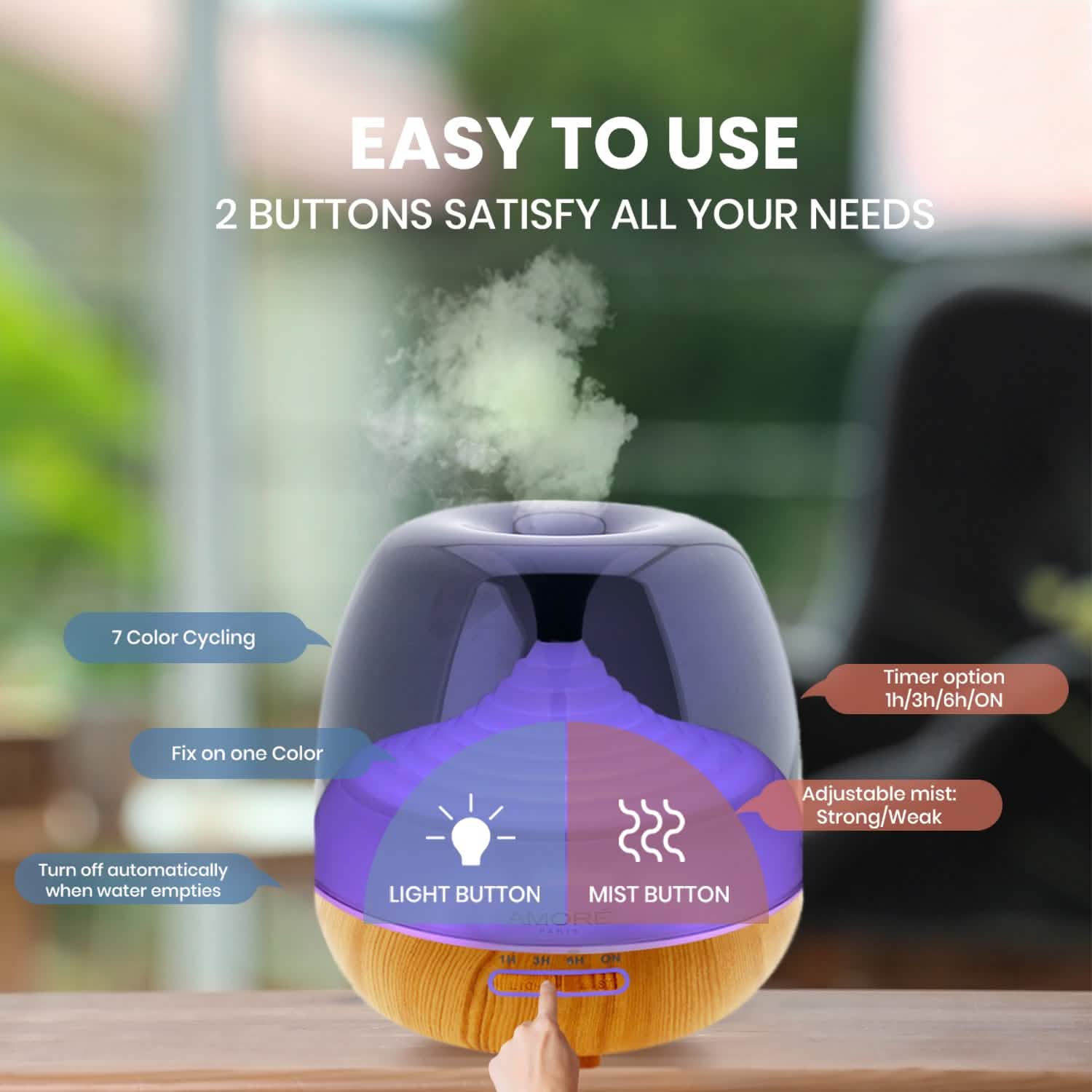 Diffuseur d'humidificateur à brume froide pour aromathérapie ultrasonique