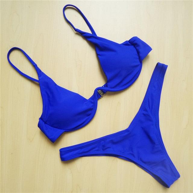 Maillot de bain femme avec armatures, maillot de bain deux pièces pour femme, bikini fil en V, ensemble de bain pour femme, micro bikini pour femme, maillot de bain deux pièces brillant métallique, maillot de bain push-up avec armatures, maillot de bain